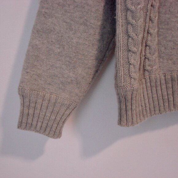Wool Cable Knit Gray Cardigan Button Front Mens Munchner Strickmoden EUR 50 L - Picture 9 of 11